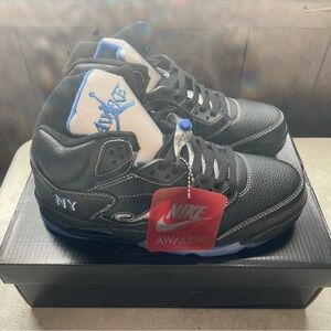 Jordan Black and Blue Athletic Shoes
